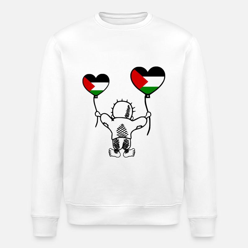 Free palestine handala - Stanley/Stella Unisex Bio-Sweatshirt ROLLER - Weiß