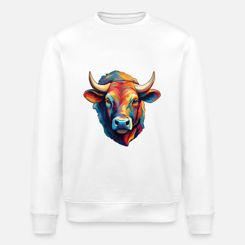 Kuhkopf modern - Stanley/Stella Unisex Bio-Sweatshirt ROLLER - Weiß