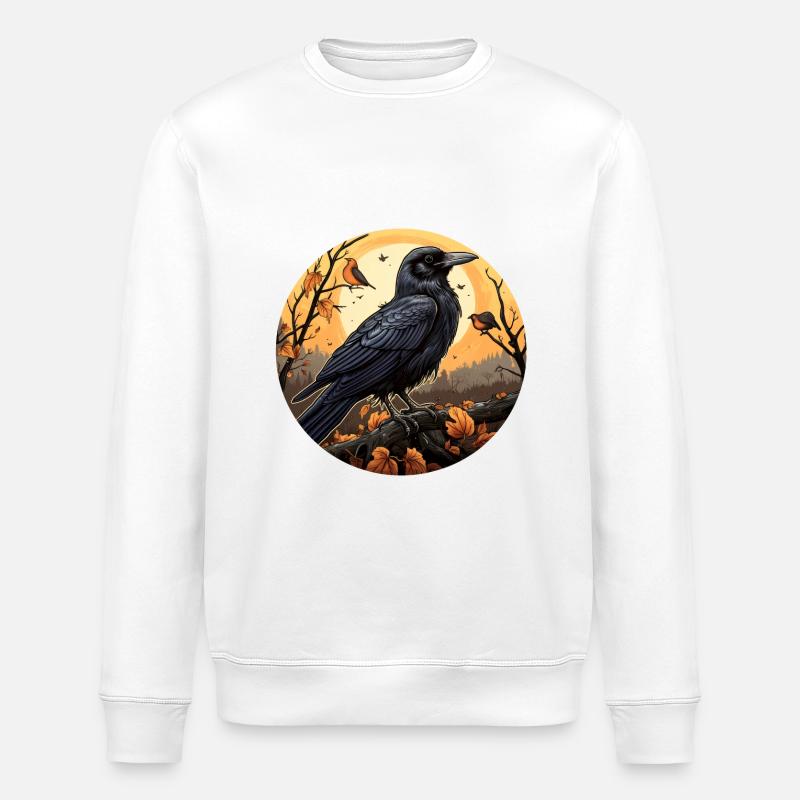 Krähe Herbst Halloween - Stanley/Stella Unisex Bio-Sweatshirt ROLLER - Weiß