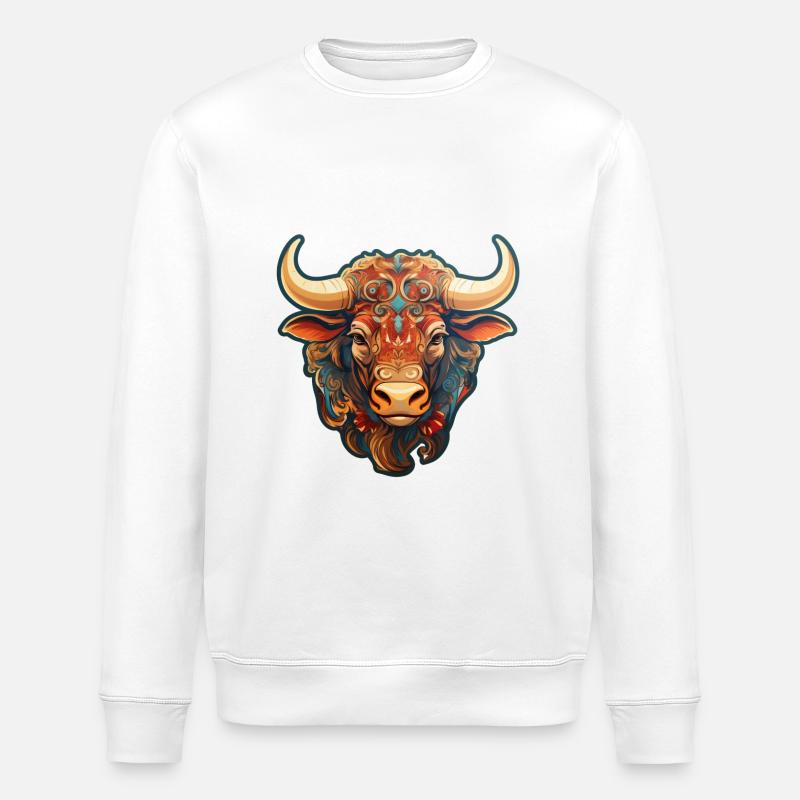 Tête de vache - Sweat bio ROLLER Stanley/Stella Unisexe - blanc
