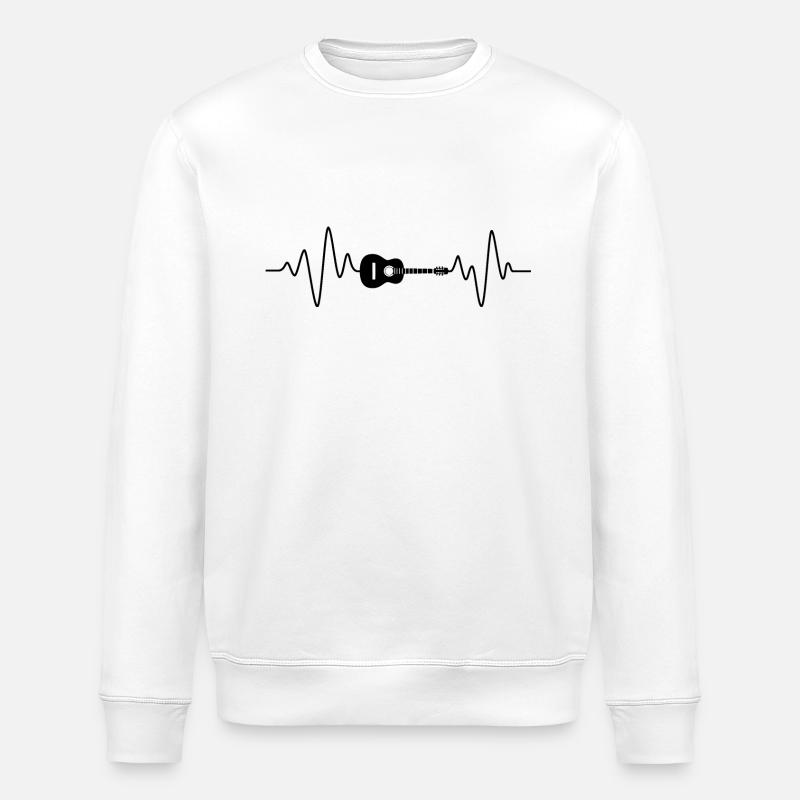 Gitarren Herzschlag - Stanley/Stella Unisex Bio-Sweatshirt ROLLER - Weiß