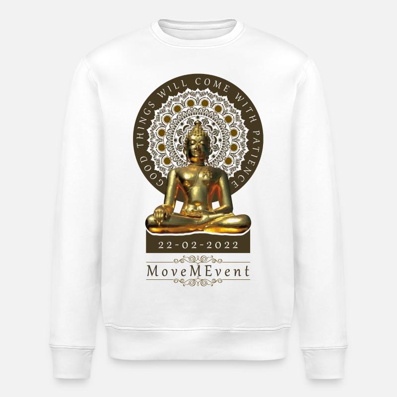 Buddha Patience - Stanley/Stella Unisex Bio-Sweatshirt ROLLER - Weiß