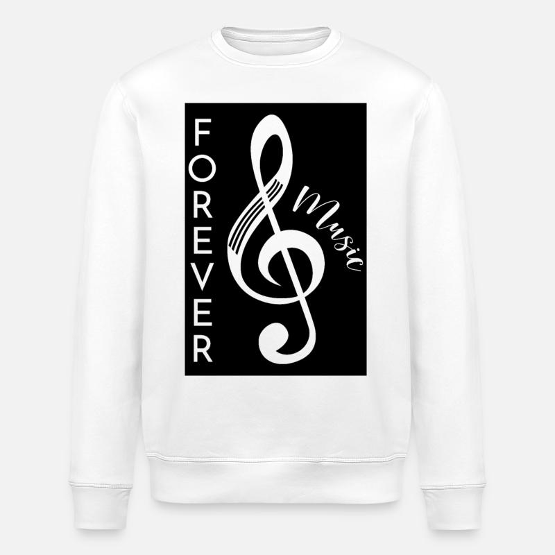 Forever Musik-Poster - Stanley/Stella Unisex Bio-Sweatshirt ROLLER - Weiß