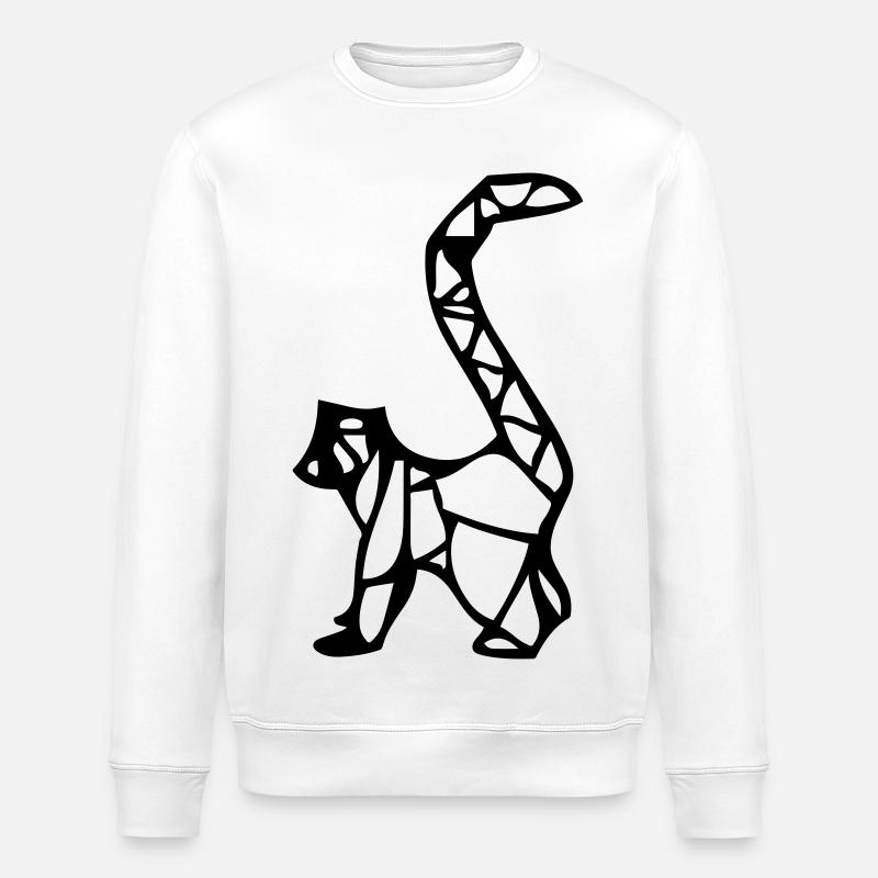 Origami Lemur Äffchen - Stanley/Stella Unisex Bio-Sweatshirt ROLLER - Weiß