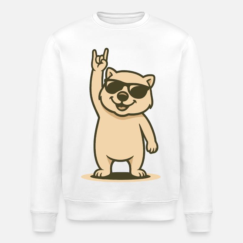 Wombat à bascule - Sweat bio ROLLER Stanley/Stella Unisexe - blanc