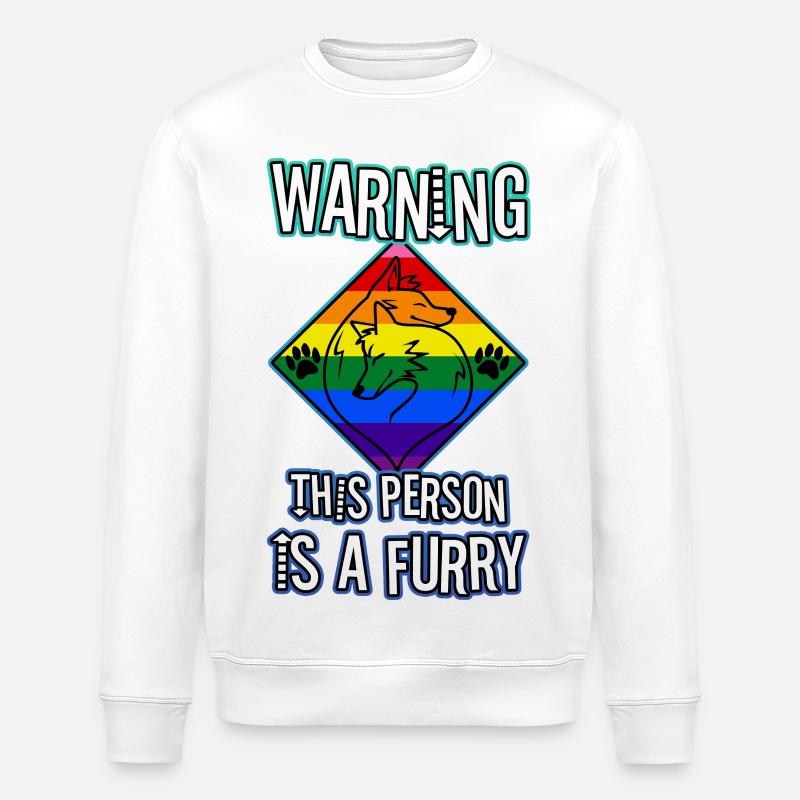 Avertissement Cette personne est un poilu - Sweat bio ROLLER Stanley/Stella Unisexe - blanc