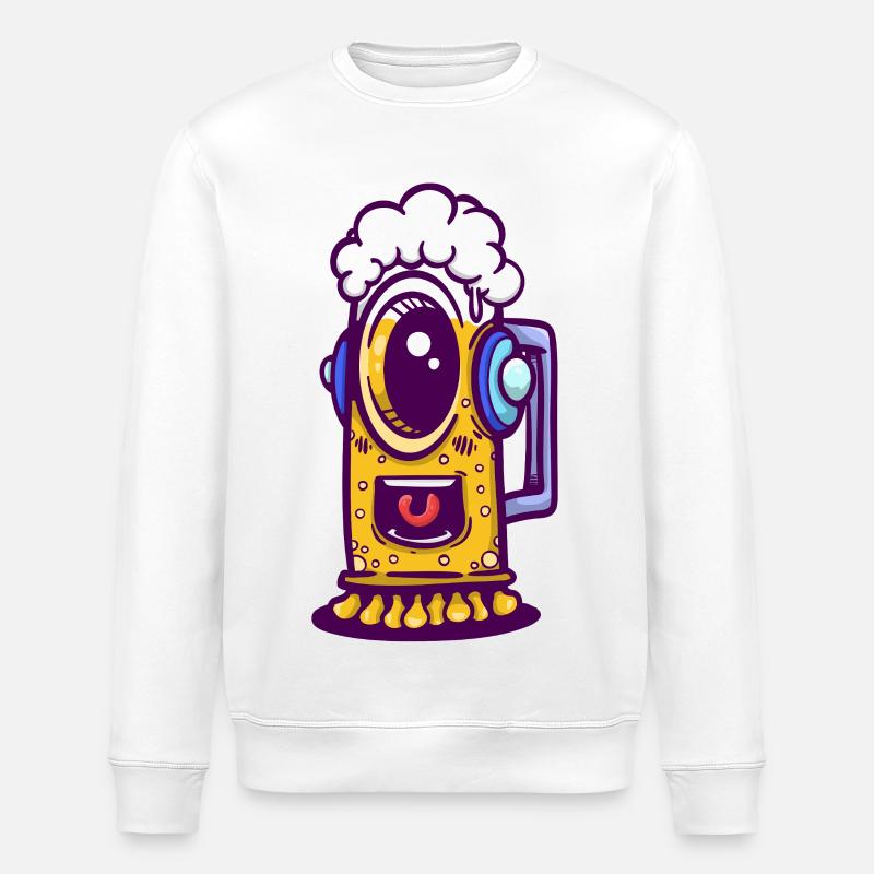 Cafetière Ojo avec casque - Sweat bio ROLLER Stanley/Stella Unisexe - blanc