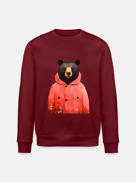 Bärentierkunst #bear - Stanley/Stella Unisex Bio-Sweatshirt ROLLER - Weiß