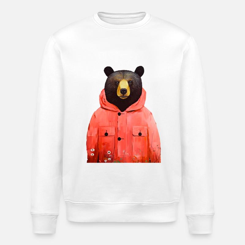Bärentierkunst #bear - Stanley/Stella Unisex Bio-Sweatshirt ROLLER - Weiß