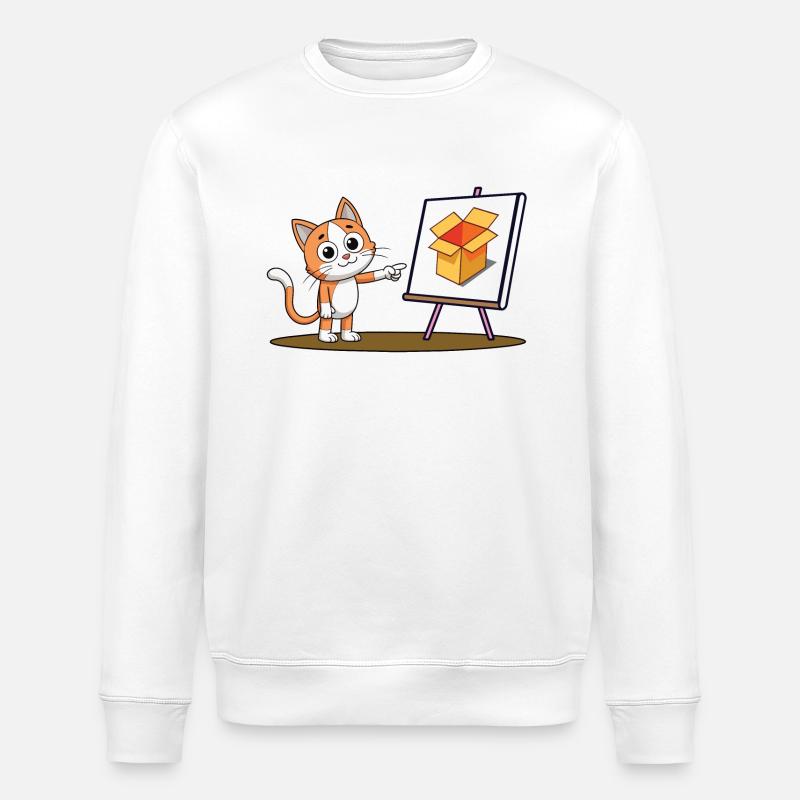 Katze und Karton - Stanley/Stella Unisex Bio-Sweatshirt ROLLER - Weiß