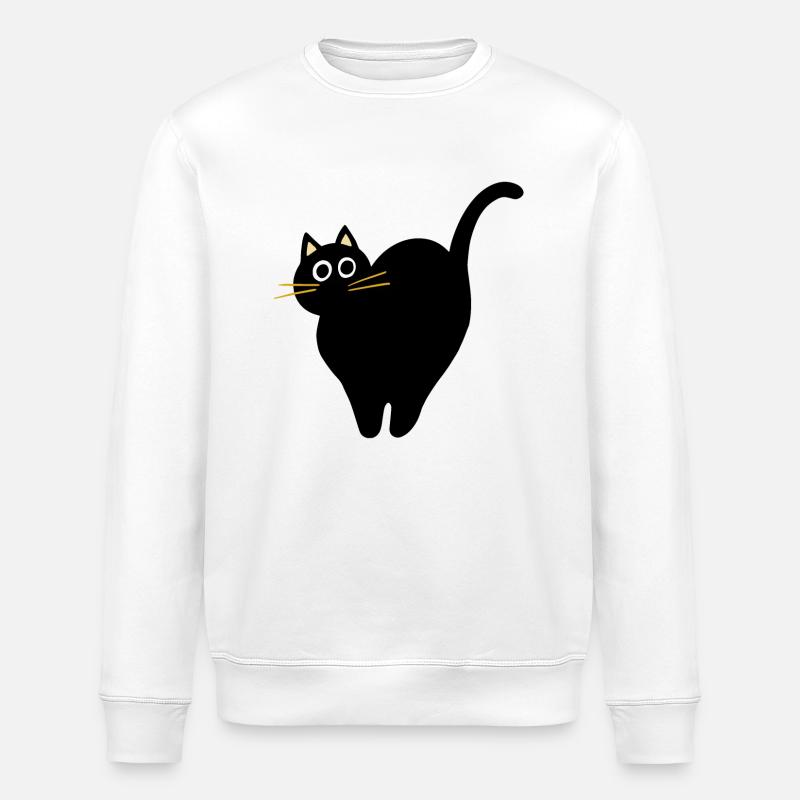 Chat noir effrayé - Sweat bio ROLLER Stanley/Stella Unisexe - blanc