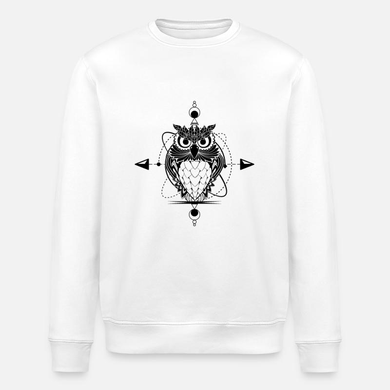 Tatouage de hibou - Sweat bio ROLLER Stanley/Stella Unisexe - blanc