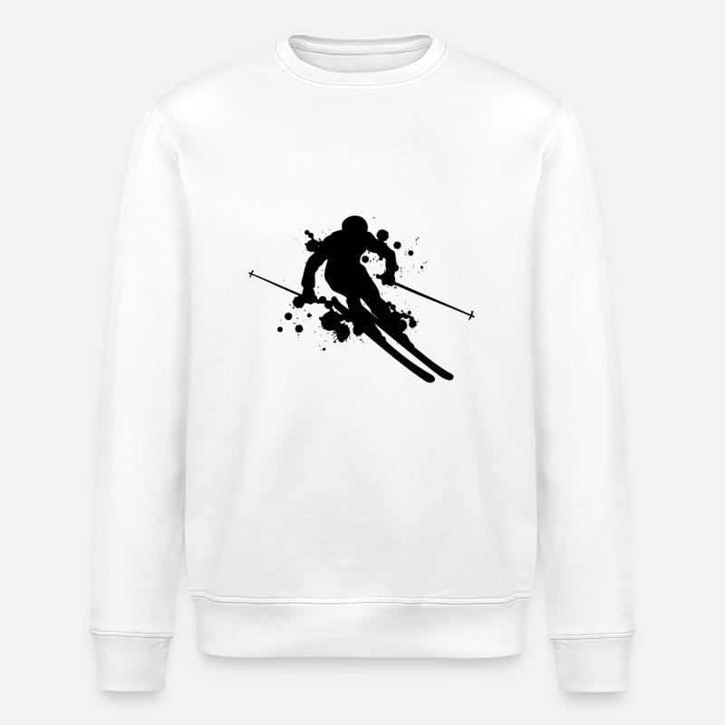 Skiing cool - Stanley/Stella ROLLER Unisex Organic Sweatshirt - white