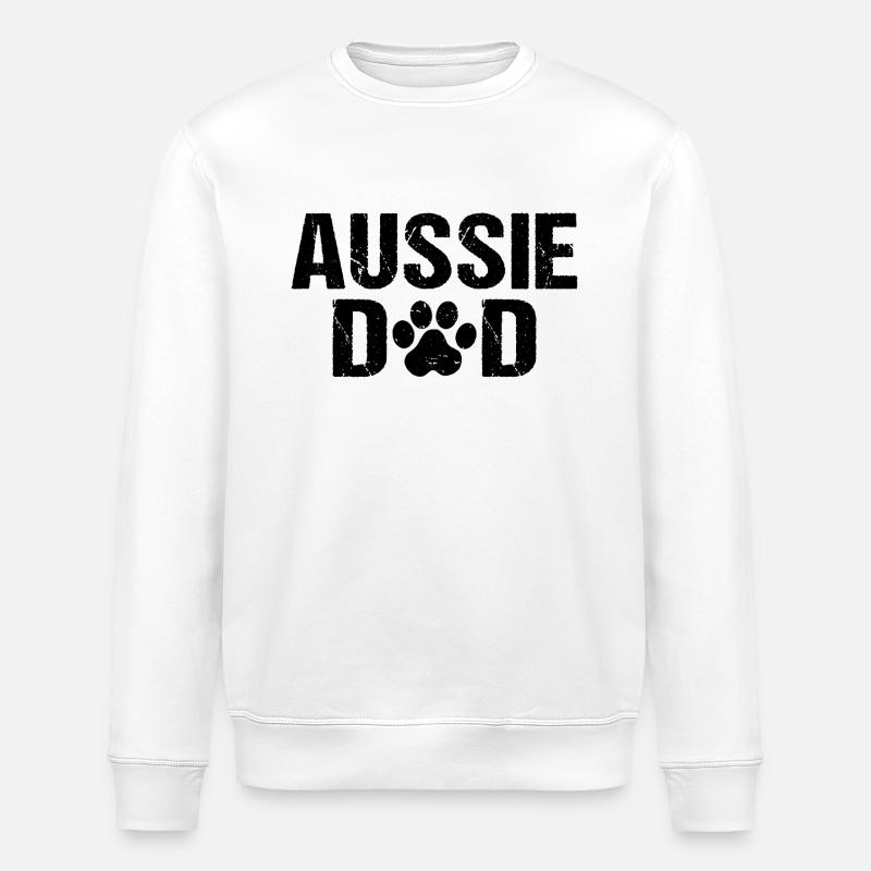 Aussie Dad Australian Shepherd - Stanley/Stella ROLLER Unisex Organic Sweatshirt - white