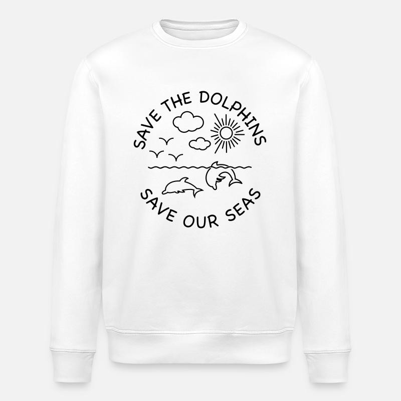 Save the dolphins - Stanley/Stella ROLLER Unisex Organic Sweatshirt - white