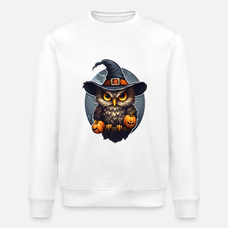 Hibou d’Halloween - Sweat bio ROLLER Stanley/Stella Unisexe - blanc