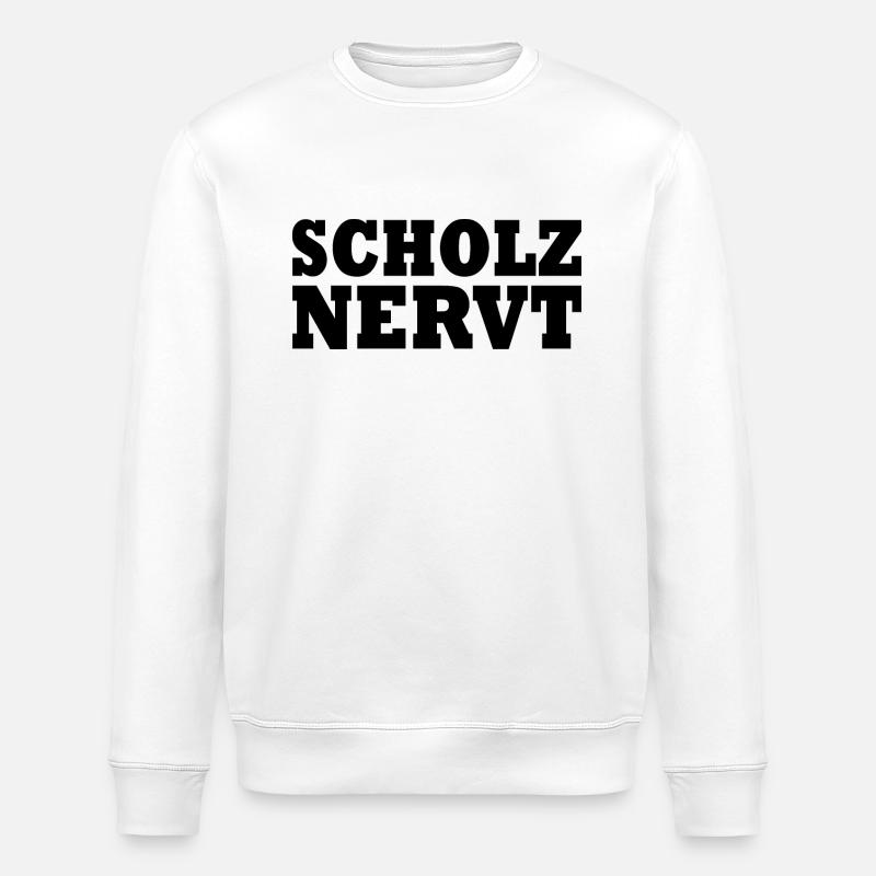 Scholz nervt - Stanley/Stella Unisex Bio-Sweatshirt ROLLER - Weiß