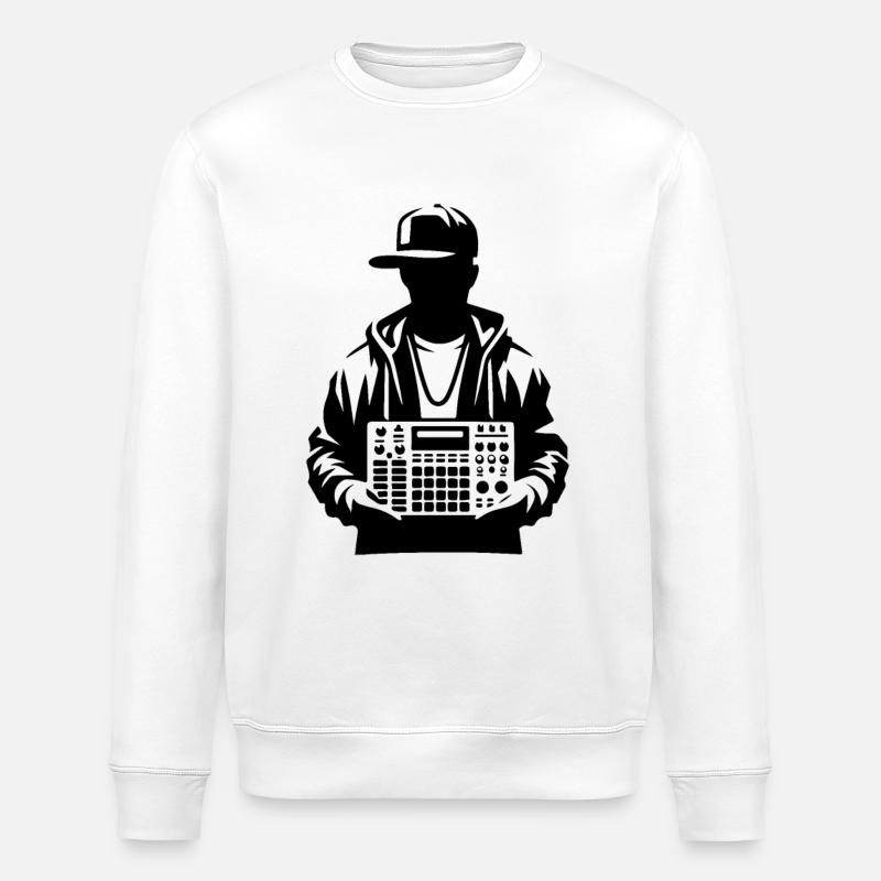 Beatmaker Holding Sampler - Stanley/Stella ROLLER Unisex Organic Sweatshirt - white