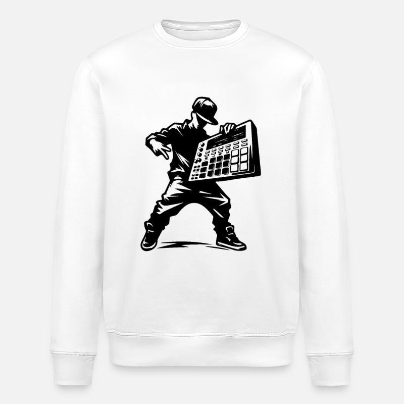 Beatmaker With Sampler - Stanley/Stella ROLLER Unisex Organic Sweatshirt - white