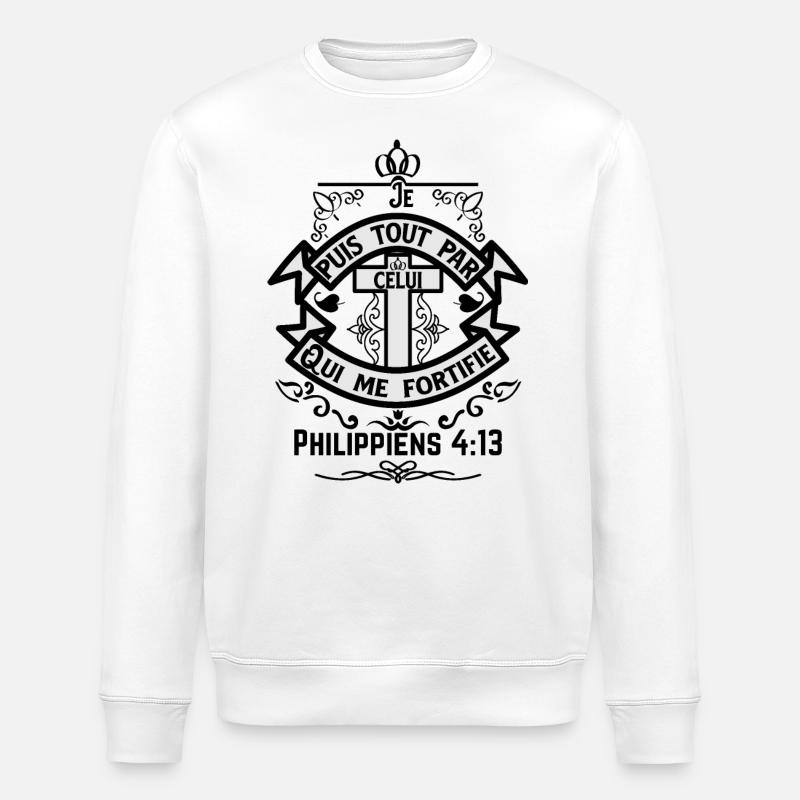 Philipper 4:13 - Stanley/Stella Unisex Bio-Sweatshirt ROLLER - Weiß