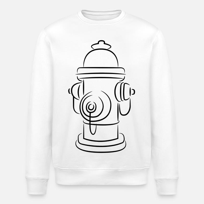 Sketch fire hydrant - Stanley/Stella ROLLER Unisex Organic Sweatshirt - white