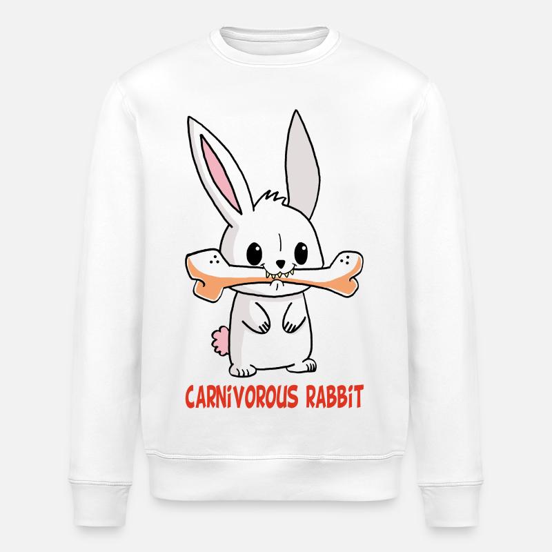 Lapin blanc carnivore - Sweat bio ROLLER Stanley/Stella Unisexe - blanc