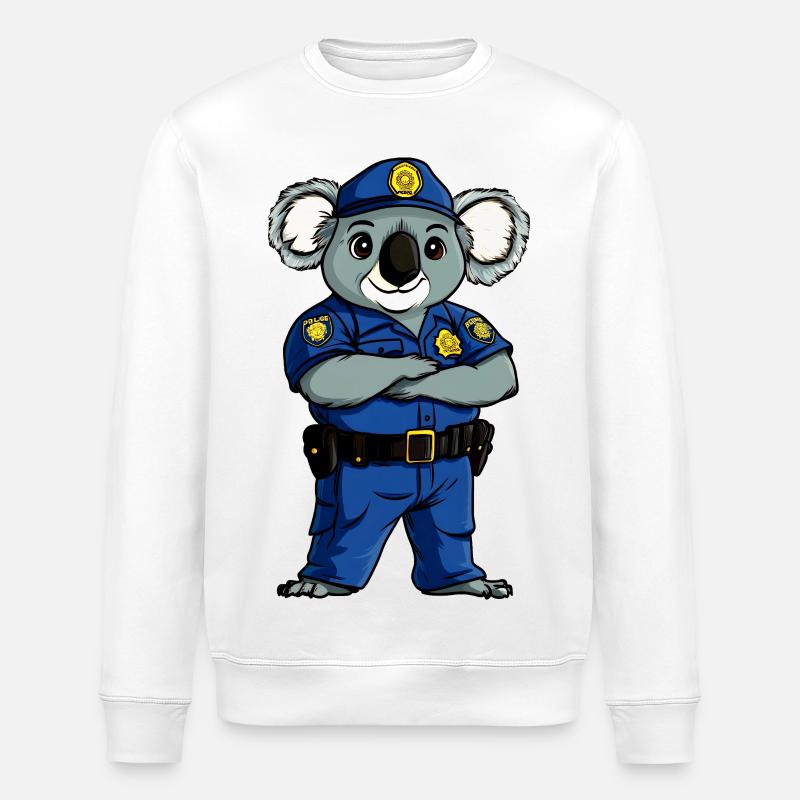 Policier Koala / Koala Bear - Sweat bio ROLLER Stanley/Stella Unisexe - blanc