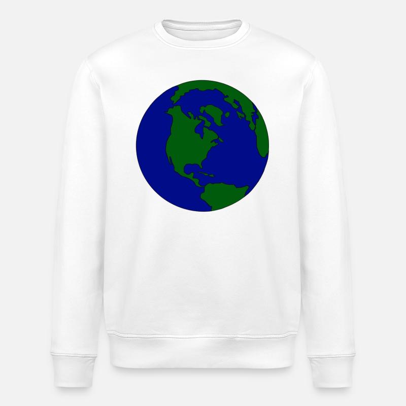Globule minimal : Terre en bleu-vert - Sweat bio ROLLER Stanley/Stella Unisexe - blanc