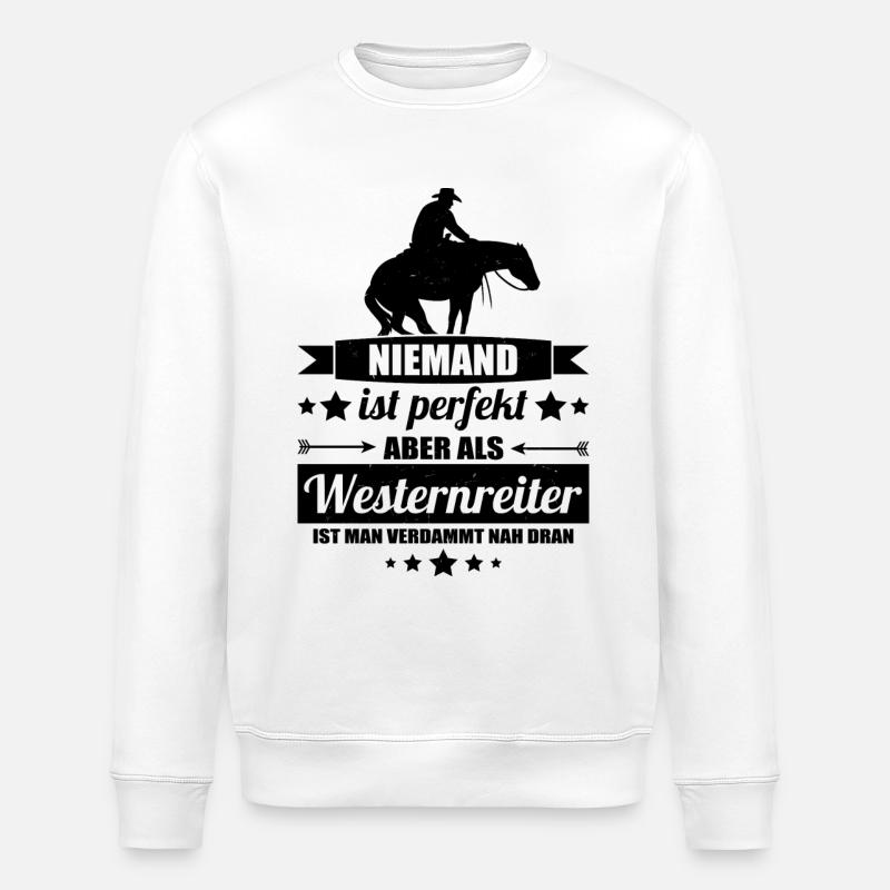 Westernreiter - Stanley/Stella Unisex Bio-Sweatshirt ROLLER - Weiß