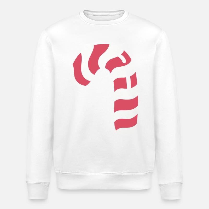 Candy cane - Stanley/Stella ROLLER Unisex Organic Sweatshirt - white