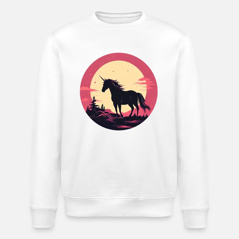 The Unicorn - Stanley/Stella Unisex Bio-Sweatshirt ROLLER - Weiß