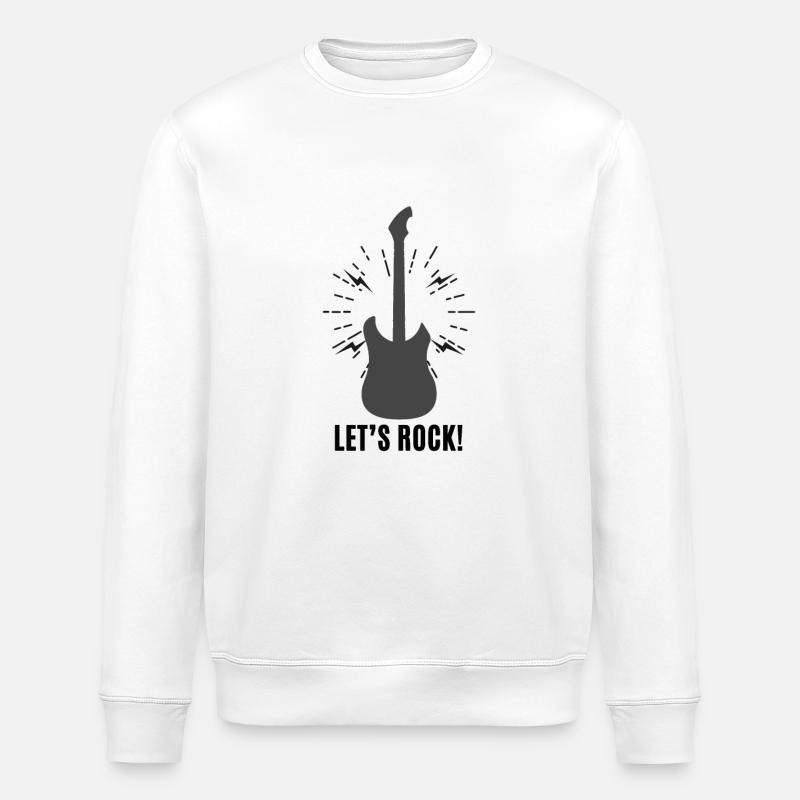 Let's rock avec guitare - Sweat bio ROLLER Stanley/Stella Unisexe - blanc