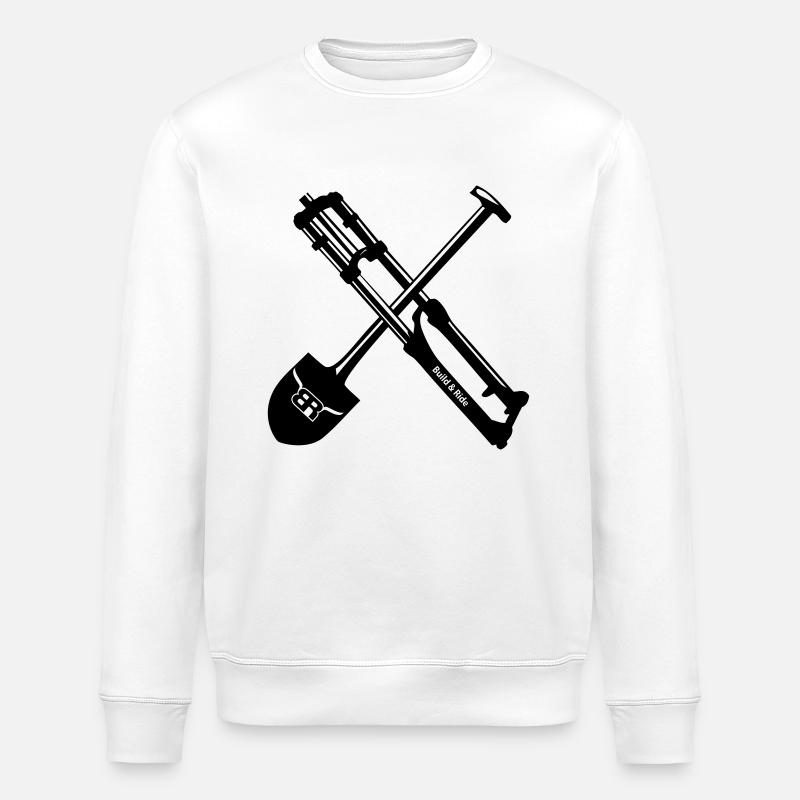 No Dig, no ride - Stanley/Stella ROLLER Unisex Organic Sweatshirt - white