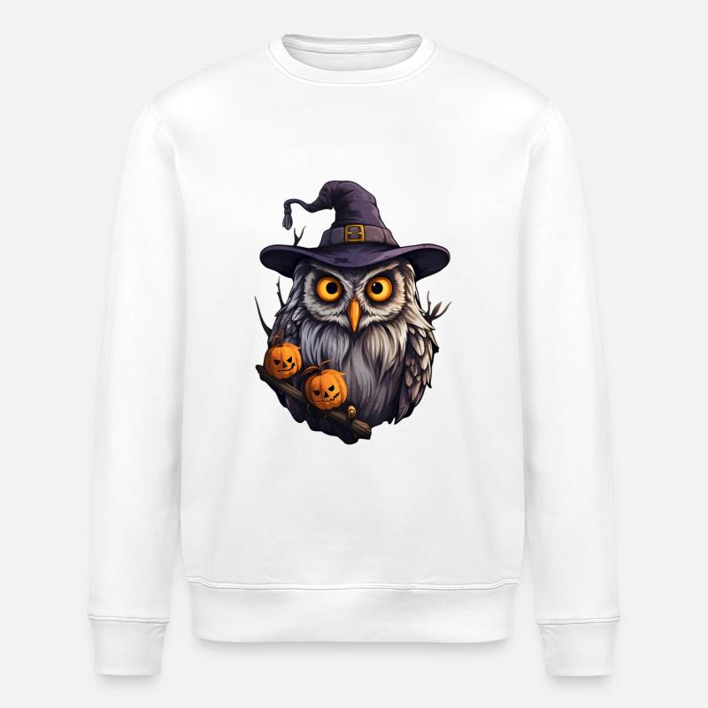 Hibou d’Halloween - Sweat bio ROLLER Stanley/Stella Unisexe - blanc
