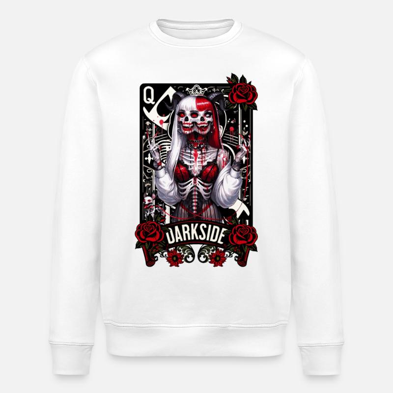 Carte à jouer DARKSIDE QUEEN - Sweat bio ROLLER Stanley/Stella Unisexe - blanc