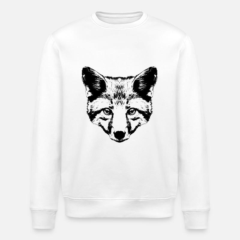 Graphique Tête de Renard - Sweat bio ROLLER Stanley/Stella Unisexe - blanc