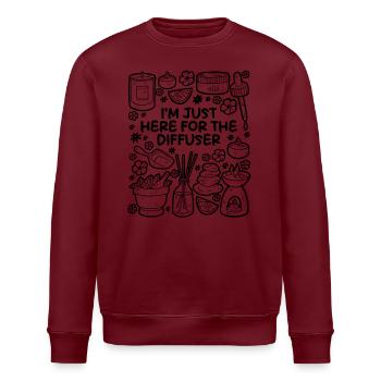I'm Just Here for the Diffuser – Aromatherapie - Stanley/Stella Unisex Bio-Sweatshirt ROLLER - Weiß - Vorne - Nik (191cm)