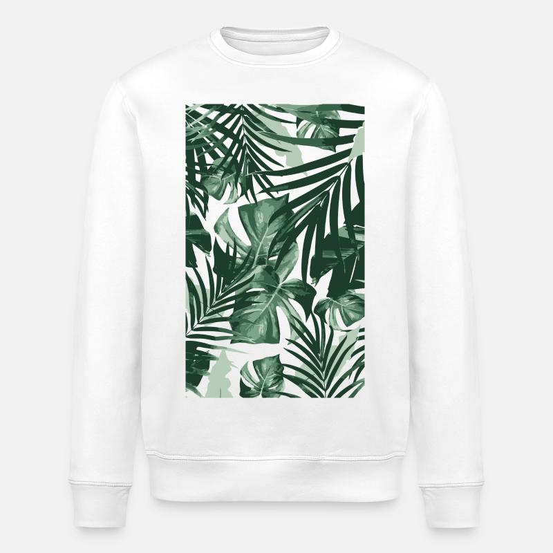 Tropical Leaves - Stanley/Stella Unisex Bio-Sweatshirt ROLLER - Weiß