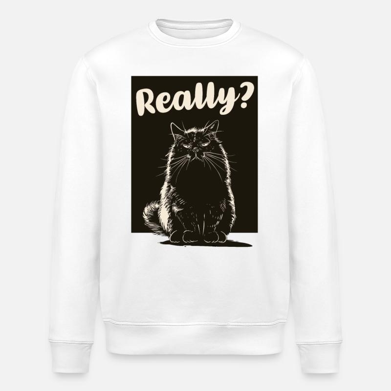 Mr Ctnip - Really? - Stanley/Stella ROLLER Unisex Organic Sweatshirt - white