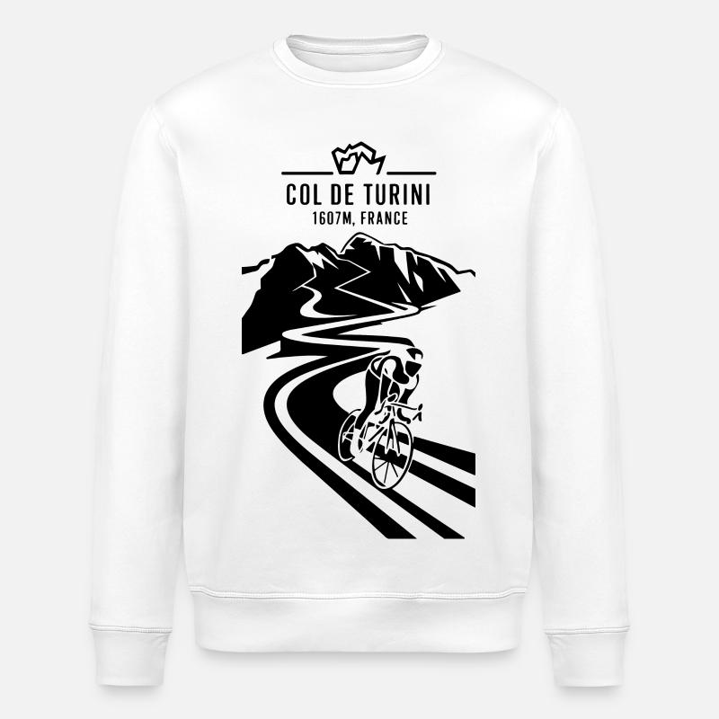 Ascension du Col de Turini - Sweat bio ROLLER Stanley/Stella Unisexe - blanc
