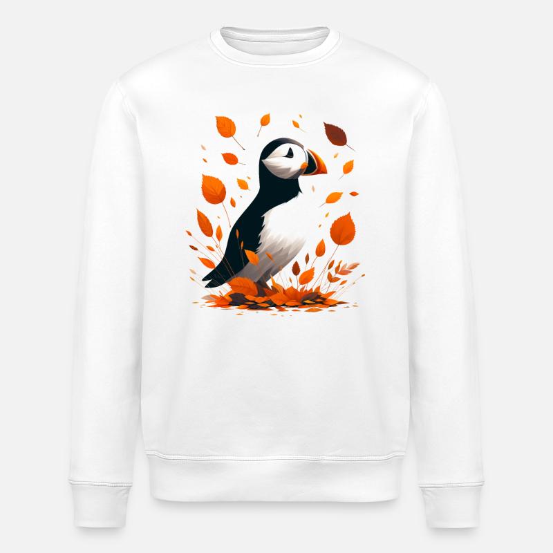 Papageitaucher im Herbst - Stanley/Stella Unisex Bio-Sweatshirt ROLLER - Weiß