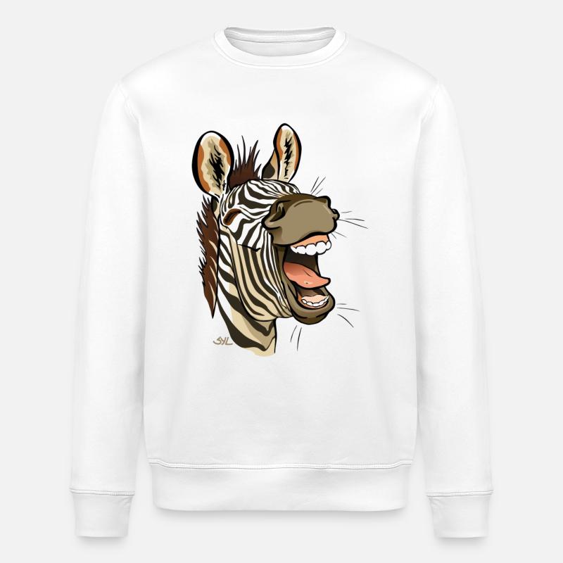 Zebra lachen - Stanley/Stella Unisex Bio-Sweatshirt ROLLER - Weiß