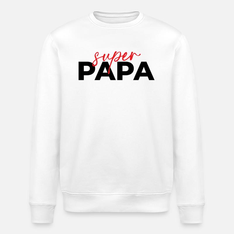 SUPER-VATER - Stanley/Stella Unisex Bio-Sweatshirt ROLLER - Weiß