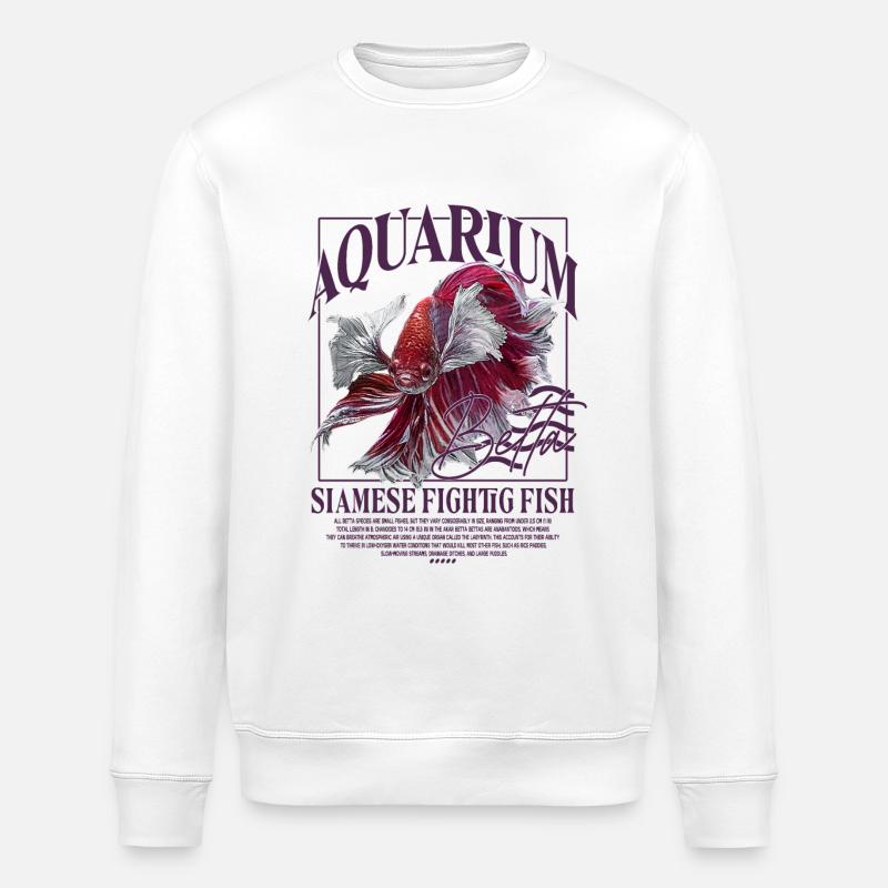 Betta Betta Poisson de combat - Sweat bio ROLLER Stanley/Stella Unisexe - blanc