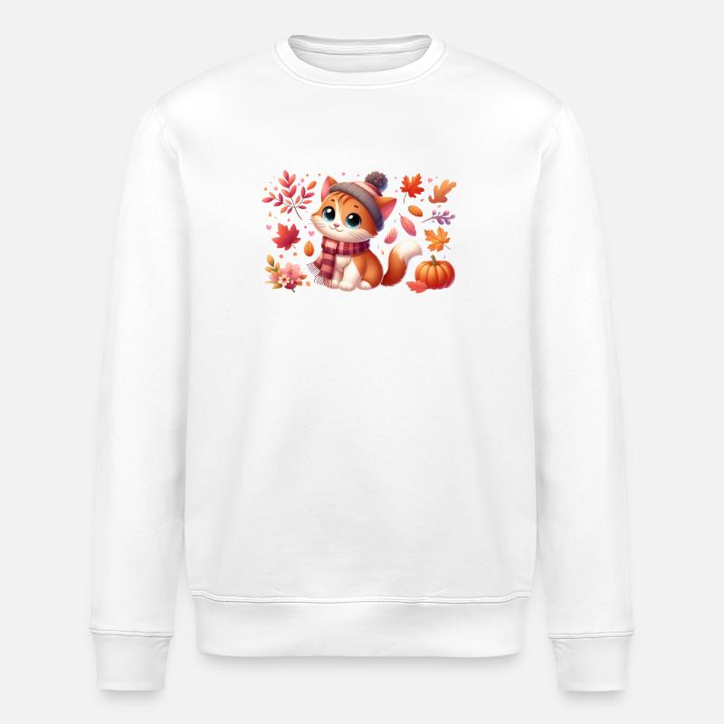 chat automne 3 - Sweat bio ROLLER Stanley/Stella Unisexe - blanc