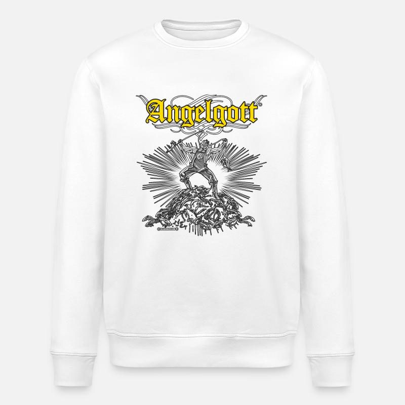 Angelgott, original RAHMENLOS® Design - Stanley/Stella Unisex Bio-Sweatshirt ROLLER - Weiß