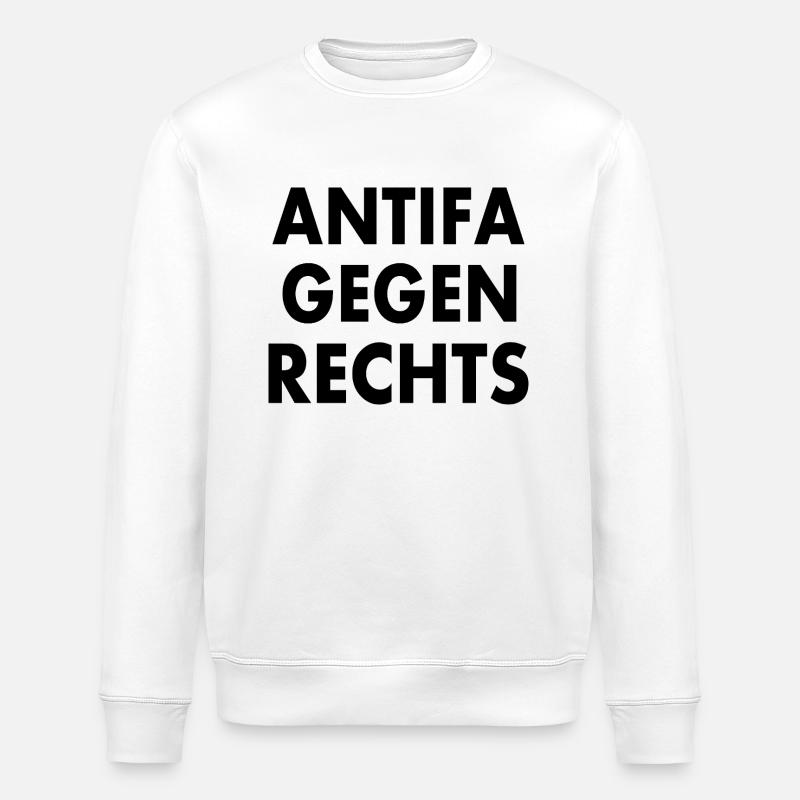 Antifa gegen rechts - Stanley/Stella Unisex Bio-Sweatshirt ROLLER - Weiß