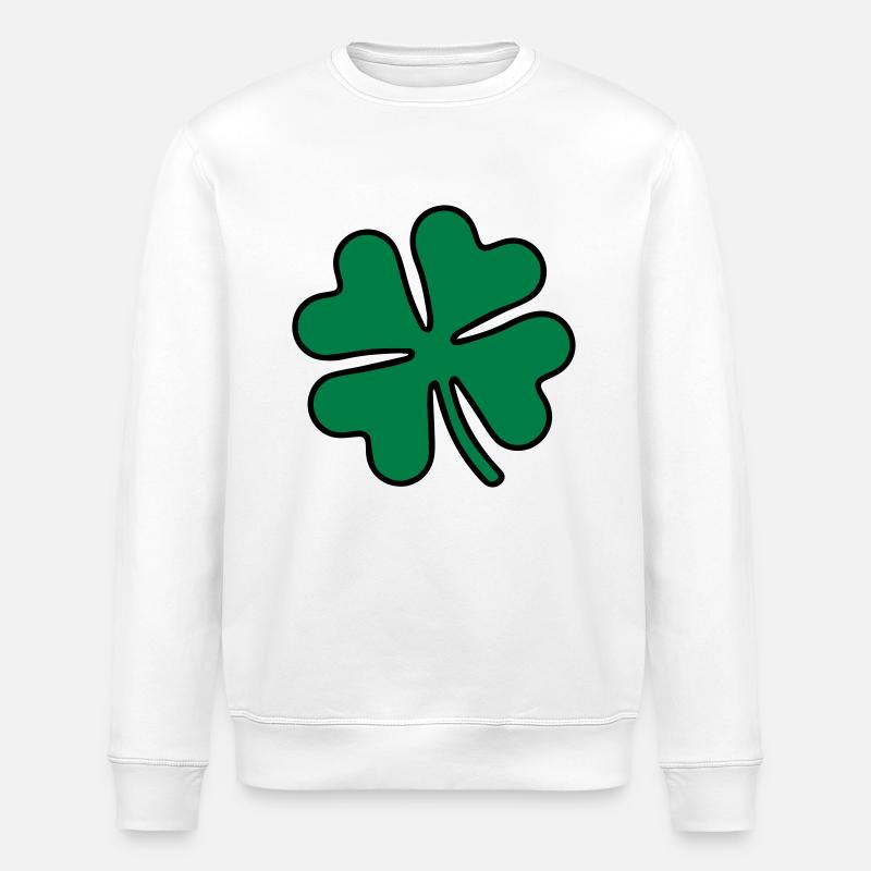 Trèfle - Feuille de trèfle - Sweat bio ROLLER Stanley/Stella Unisexe - blanc