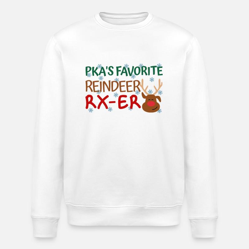 Renne préféré de Noël PKA - Sweat bio ROLLER Stanley/Stella Unisexe - blanc