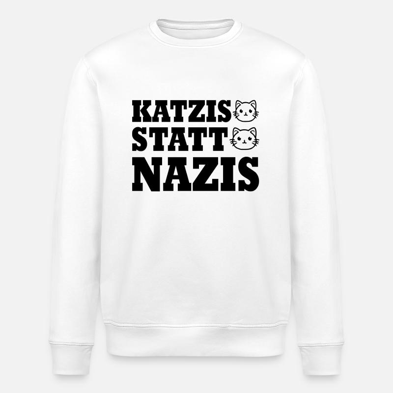 katzis statt nazis - Stanley/Stella Unisex Bio-Sweatshirt ROLLER - Weiß